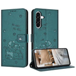 Custodia in pelle per telefono con gattino in rilievo e cordino, For Samsung Galaxy A57 5G, For Galaxy A27 5G, For Samsung Galaxy A07 4G, For Samsung Galaxy A17 5G / A26 5G