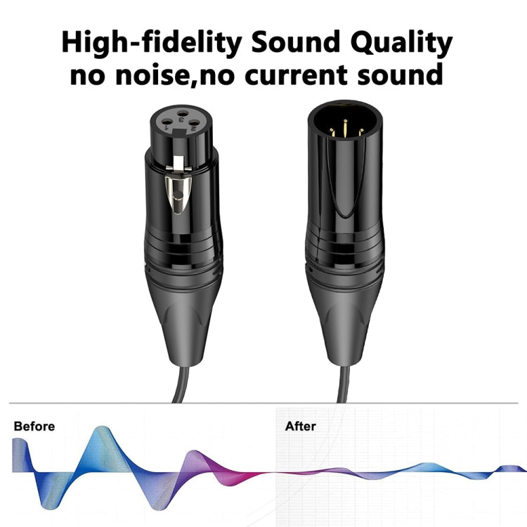 Cavo audio in rame puro schermato bilanciato a spirale per microfono, lunghezza: 0,5 m, XLR 3 Pin Male to XLR 3 Pin Female
