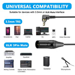 Cavo audio a spirale ad angolo retto con nucleo in rame e connettore placcato in oro, lunghezza: 0,5 m, 3.5mm to XLR Male, 3.5mm to XLR Female