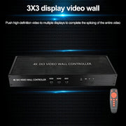 NK-BT88 4K 3x3 HDMI Video Wall Controller Processore di giunzione multischermo con telecomando, UK Plug, US Plug