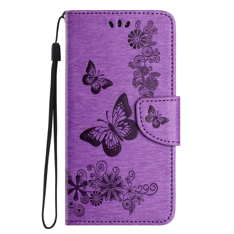 Custodia per telefono in pelle con stampa a farfalla, For Samsung Galaxy A06 4G