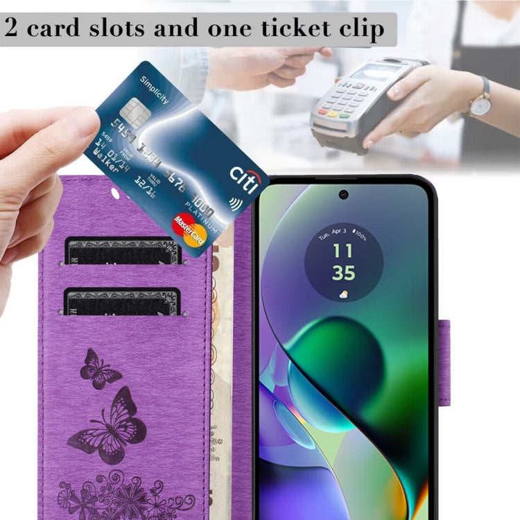 Custodia per telefono in pelle con stampa a farfalla, For Samsung Galaxy A06 4G