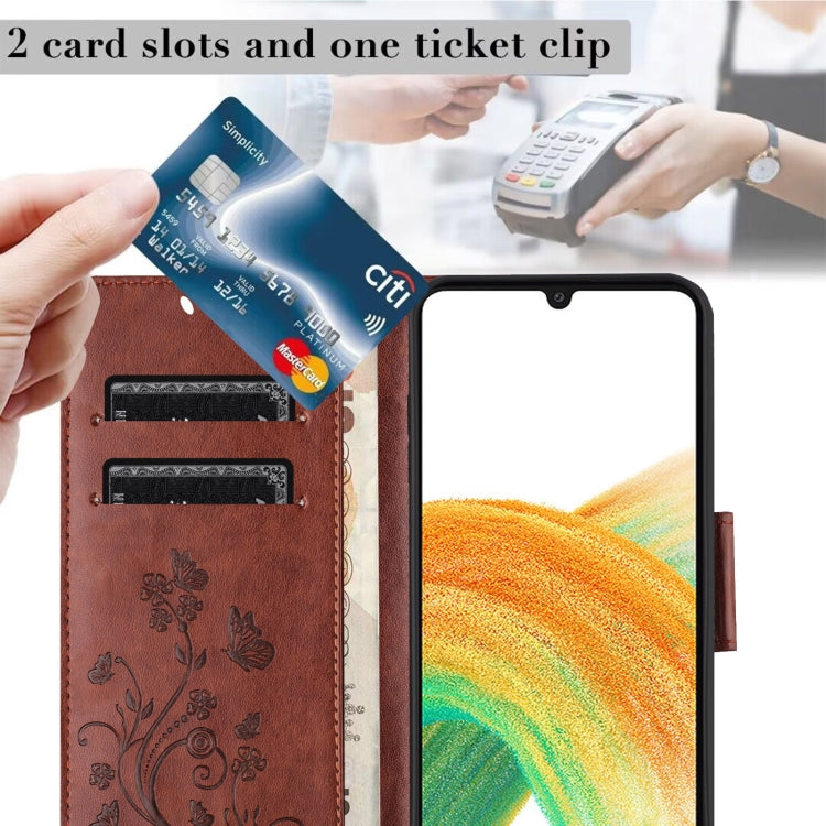 Custodia per telefono in pelle con motivo a farfalla e fiori, For Samsung Galaxy A36 5G, For Samsung Galaxy A06 4G