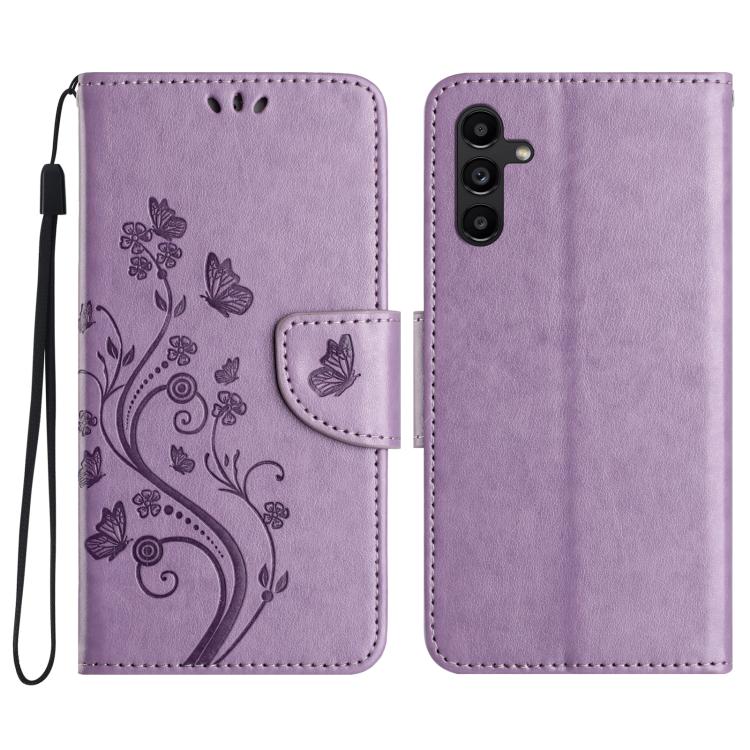 Custodia per telefono in pelle con motivo a farfalla e fiori, For Samsung Galaxy A17 4G / 5G, For Samsung Galaxy A56 5G, For Samsung Galaxy A16 / A26 5G