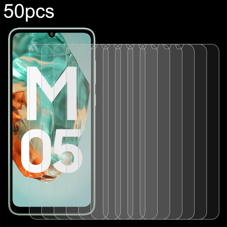 50 pezzi 0,26 mm 9H 2,5D pellicola in vetro temperato, For Samsung Galaxy A26 5G / M16 5G, For Samsung Galaxy A56 5G, For Samsung Galaxy M15 5G Prime, For Samsung Galaxy M05 / F05