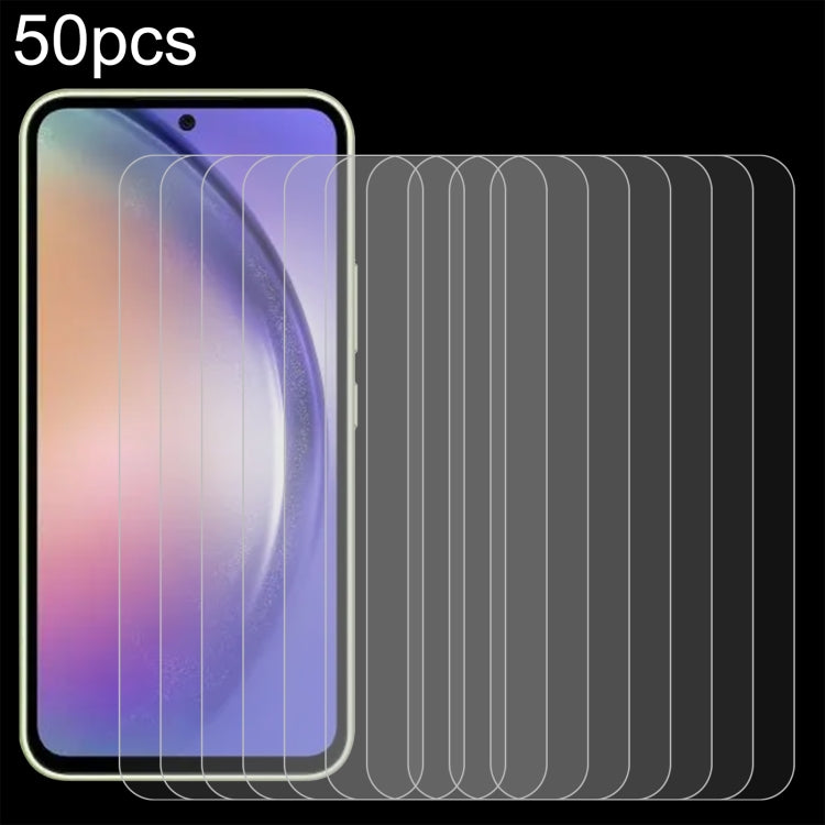 50 pezzi 0,26 mm 9H 2,5D pellicola in vetro temperato, For Samsung Galaxy A26 5G / M16 5G, For Samsung Galaxy A56 5G, For Samsung Galaxy M15 5G Prime, For Samsung Galaxy M05 / F05