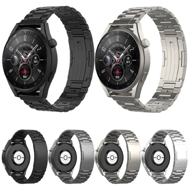 Cinturino per orologio in acciaio al titanio con sgancio rapido e tre perline stile bottone, For Huawei Watch GT 5 / GT 4 46mm