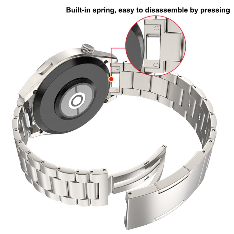 Cinturino per orologio in acciaio al titanio con sgancio rapido e tre perline stile bottone, For Huawei Watch GT 5 / GT 4 46mm