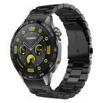 Cinturino per orologio in acciaio inossidabile con fibbia piatta curva e tre perline, For Huawei Watch GT 5 46mm