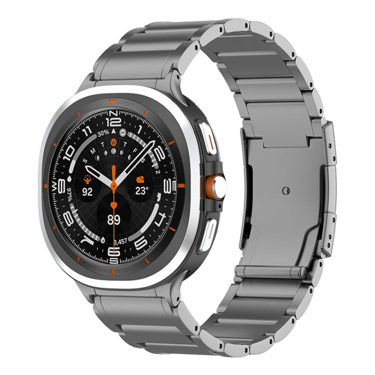 Cinturino per orologio in acciaio al titanio con fibbia a tartaruga a tre perle, For Samsung Galaxy Watch Ultra / Ultra 2025, For Samsung Galaxy Watch8 / Watch8 Classic