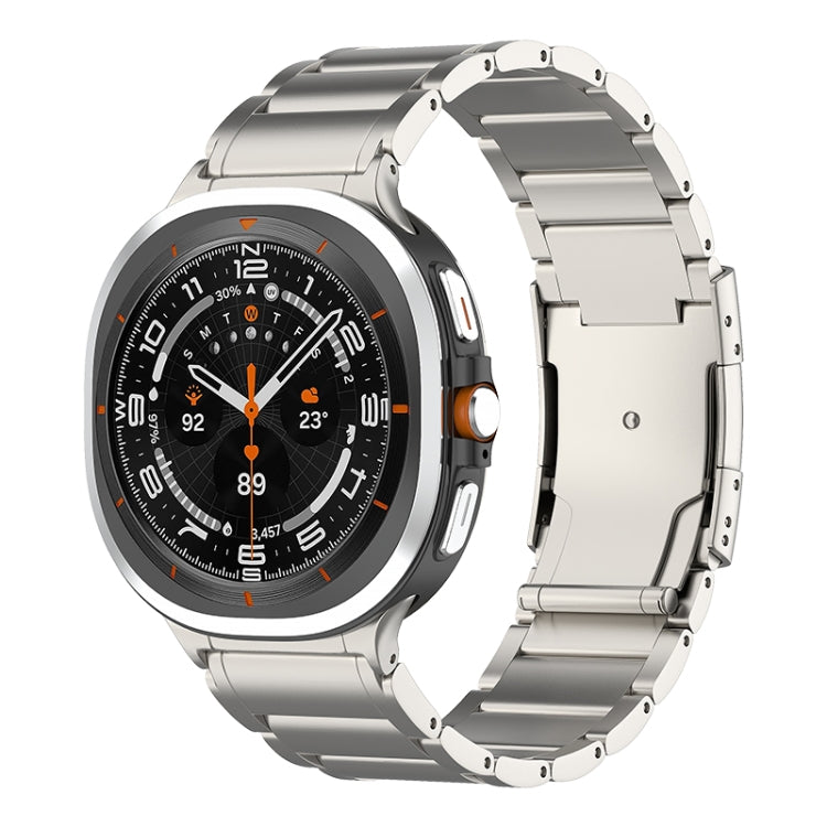 Cinturino per orologio in acciaio al titanio con fibbia a tartaruga a tre perle, For Samsung Galaxy Watch Ultra / Ultra 2025, For Samsung Galaxy Watch8 / Watch8 Classic