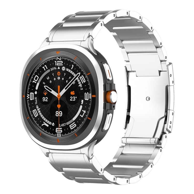 Cinturino per orologio in acciaio al titanio con fibbia a tartaruga a tre perle, For Samsung Galaxy Watch Ultra / Ultra 2025, For Samsung Galaxy Watch8 / Watch8 Classic
