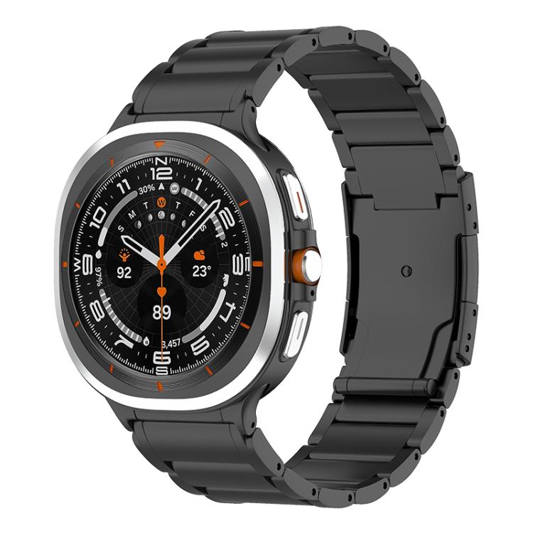 Cinturino per orologio in acciaio al titanio con fibbia a tartaruga a tre perle, For Samsung Galaxy Watch Ultra / Ultra 2025, For Samsung Galaxy Watch8 / Watch8 Classic