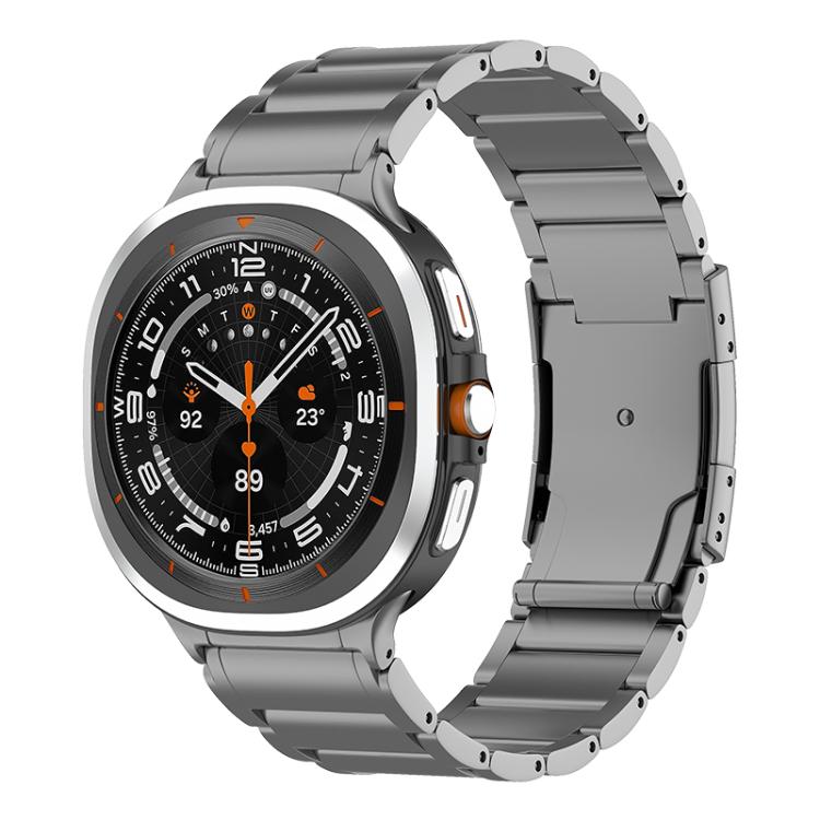 Cinturino per orologio in acciaio al titanio con fibbia a tartaruga a tre perle, For Samsung Galaxy Watch Ultra / Ultra 2025, For Samsung Galaxy Watch8 / Watch8 Classic