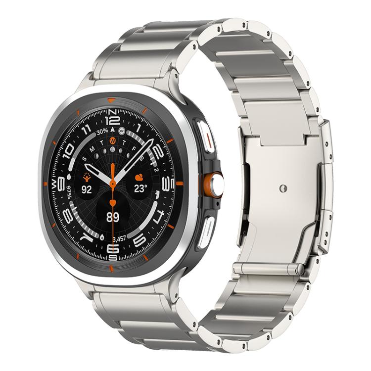 Cinturino per orologio in acciaio al titanio con fibbia a tartaruga a tre perle, For Samsung Galaxy Watch Ultra / Ultra 2025, For Samsung Galaxy Watch8 / Watch8 Classic