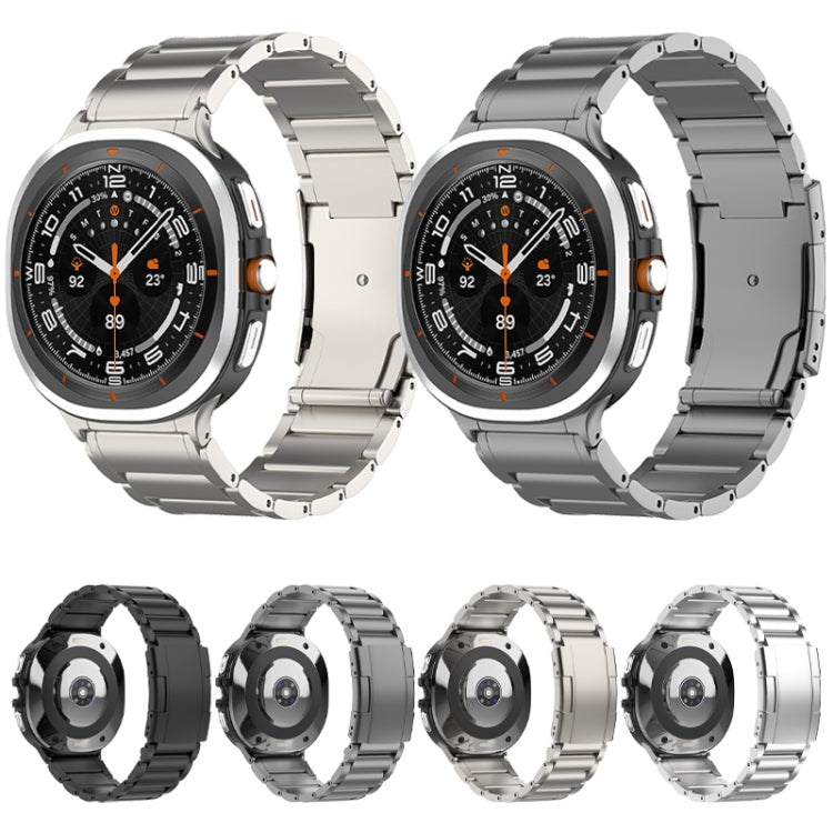 Cinturino per orologio in acciaio al titanio con fibbia a tartaruga a tre perle, For Samsung Galaxy Watch Ultra / Ultra 2025, For Samsung Galaxy Watch8 / Watch8 Classic