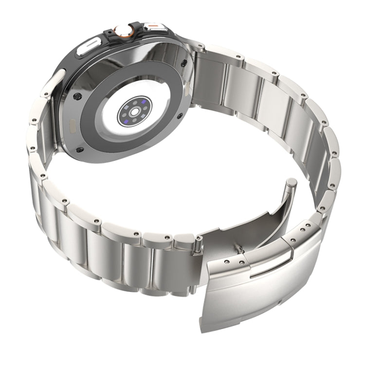 Cinturino per orologio in acciaio al titanio con fibbia a tartaruga a tre perle, For Samsung Galaxy Watch Ultra / Ultra 2025, For Samsung Galaxy Watch8 / Watch8 Classic