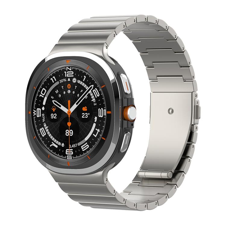 Cinturino per orologio in titanio puro con fibbia piatta a una perlina, For Samsung Galaxy Watch Ultra / Ultra 2025, For Samsung Galaxy Watch8 / Watch8 Classic