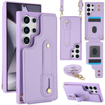 Custodia per telefono con cinturino verticale a portafoglio e cordino lungo, For Samsung Galaxy S25 Ultra 5G, For Samsung Galaxy S24 Ultra 5G, For Samsung Galaxy S24+ 5G