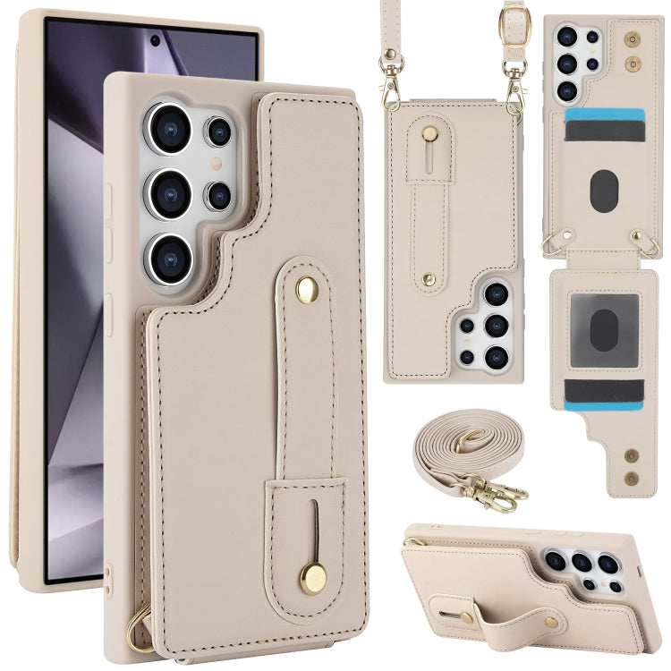 Custodia per telefono con cinturino verticale a portafoglio e cordino lungo, For Samsung Galaxy S25 Ultra 5G, For Samsung Galaxy S24 Ultra 5G, For Samsung Galaxy S24+ 5G