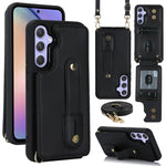 Custodia per telefono con cinturino verticale a portafoglio e cordino lungo, For Samsung Galaxy S25 Ultra 5G, For Samsung Galaxy S24 Ultra 5G, For Samsung Galaxy S24+ 5G