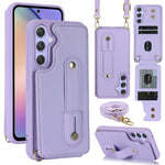 Custodia per telefono con cinturino verticale a portafoglio e cordino lungo, For Samsung Galaxy S25 Ultra 5G, For Samsung Galaxy S24 Ultra 5G, For Samsung Galaxy S24+ 5G