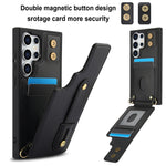 Custodia per telefono con cinturino verticale a portafoglio e cordino lungo, For Samsung Galaxy S25 Ultra 5G, For Samsung Galaxy S24 Ultra 5G, For Samsung Galaxy S24+ 5G