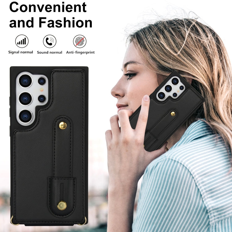 Custodia per telefono con cinturino verticale a portafoglio e cordino lungo, For Samsung Galaxy S25 Ultra 5G, For Samsung Galaxy S24 Ultra 5G, For Samsung Galaxy S24+ 5G