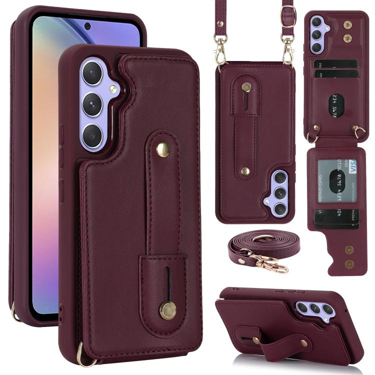 Custodia per telefono con cinturino verticale a portafoglio e cordino lungo, For Samsung Galaxy S26+ 5G, For Samsung Galaxy S26 Ultra 5G, For Samsung Galaxy S26 5G, For Samsung Galaxy S25+ 5G