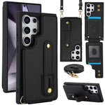 Custodia per telefono con cinturino verticale a portafoglio e cordino lungo, For Samsung Galaxy S26+ 5G, For Samsung Galaxy S26 Ultra 5G, For Samsung Galaxy S26 5G, For Samsung Galaxy S25+ 5G