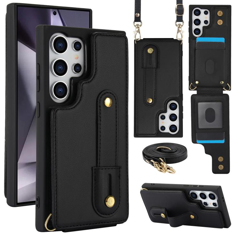 Custodia per telefono con cinturino verticale a portafoglio e cordino lungo, For Samsung Galaxy S26+ 5G, For Samsung Galaxy S26 Ultra 5G, For Samsung Galaxy S26 5G, For Samsung Galaxy S25+ 5G