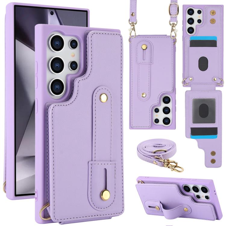 Custodia per telefono con cinturino verticale a portafoglio e cordino lungo, For Samsung Galaxy S26+ 5G, For Samsung Galaxy S26 Ultra 5G, For Samsung Galaxy S26 5G, For Samsung Galaxy S25+ 5G