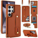 Custodia per telefono con cinturino verticale a portafoglio e cordino lungo, For Samsung Galaxy S26+ 5G, For Samsung Galaxy S26 Ultra 5G, For Samsung Galaxy S26 5G, For Samsung Galaxy S25+ 5G
