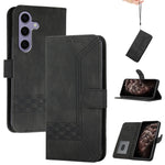 Custodia per telefono in pelle con effetto pelle cubica, For Samsung Galaxy S25 FE 5G, For Samsung Galaxy S25 5G, For Samsung Galaxy S25+ 5G, For Samsung Galaxy S25 Ultra 5G