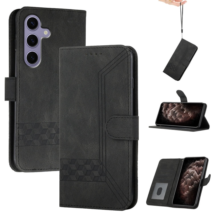 Custodia per telefono in pelle con effetto pelle cubica, For Samsung Galaxy S25 FE 5G, For Samsung Galaxy S25 5G, For Samsung Galaxy S25+ 5G, For Samsung Galaxy S25 Ultra 5G