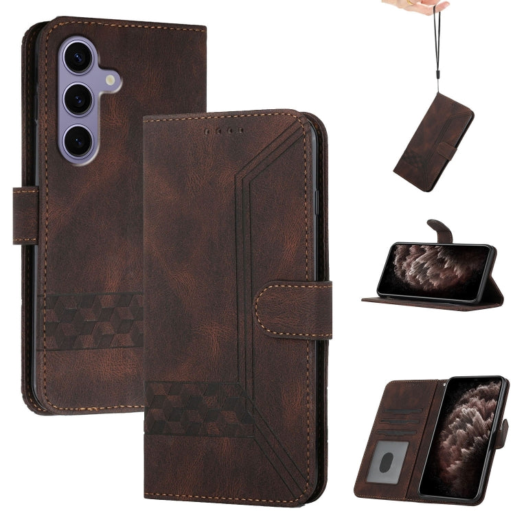 Custodia per telefono in pelle con effetto pelle cubica, For Samsung Galaxy S25 FE 5G, For Samsung Galaxy S25 5G, For Samsung Galaxy S25+ 5G, For Samsung Galaxy S25 Ultra 5G