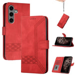Custodia per telefono in pelle con effetto pelle cubica, For Samsung Galaxy S25 FE 5G, For Samsung Galaxy S25 5G, For Samsung Galaxy S25+ 5G, For Samsung Galaxy S25 Ultra 5G