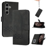 Custodia per telefono in pelle con effetto pelle cubica, For Samsung Galaxy S25 FE 5G, For Samsung Galaxy S25 5G, For Samsung Galaxy S25+ 5G, For Samsung Galaxy S25 Ultra 5G