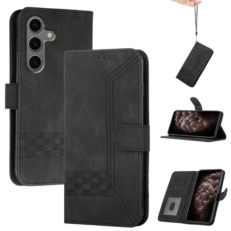 Custodia per telefono in pelle con effetto pelle cubica, For Samsung Galaxy S25 FE 5G, For Samsung Galaxy S25 5G, For Samsung Galaxy S25+ 5G, For Samsung Galaxy S25 Ultra 5G