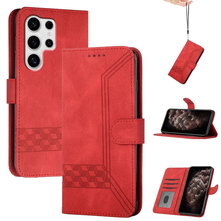 Custodia per telefono in pelle con effetto pelle cubica, For Samsung Galaxy S25 FE 5G, For Samsung Galaxy S25 5G, For Samsung Galaxy S25+ 5G, For Samsung Galaxy S25 Ultra 5G