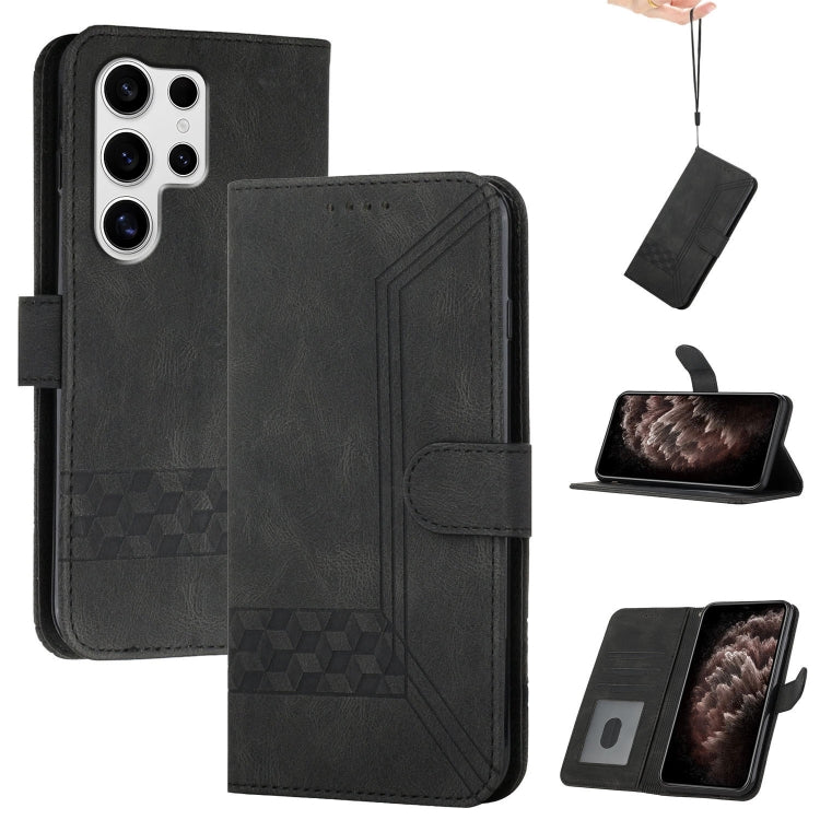 Custodia per telefono in pelle con effetto pelle cubica, For Samsung Galaxy S25 FE 5G, For Samsung Galaxy S25 5G, For Samsung Galaxy S25+ 5G, For Samsung Galaxy S25 Ultra 5G