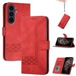 Custodia per telefono in pelle con effetto pelle cubica, For Samsung Galaxy S25 FE 5G, For Samsung Galaxy S25 5G, For Samsung Galaxy S25+ 5G, For Samsung Galaxy S25 Ultra 5G