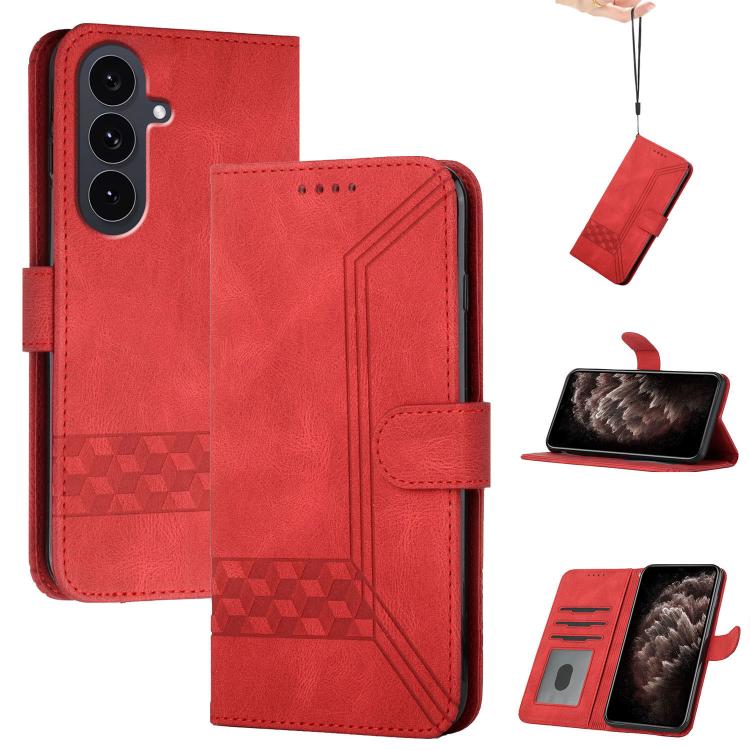 Custodia per telefono in pelle con effetto pelle cubica, For Samsung Galaxy S25 FE 5G, For Samsung Galaxy S25 5G, For Samsung Galaxy S25+ 5G, For Samsung Galaxy S25 Ultra 5G