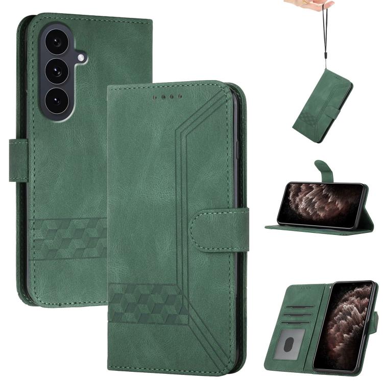 Custodia per telefono in pelle con effetto pelle cubica, For Samsung Galaxy S25 FE 5G, For Samsung Galaxy S25 5G, For Samsung Galaxy S25+ 5G, For Samsung Galaxy S25 Ultra 5G