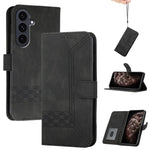 Custodia per telefono in pelle con effetto pelle cubica, For Samsung Galaxy S25 FE 5G, For Samsung Galaxy S25 5G, For Samsung Galaxy S25+ 5G, For Samsung Galaxy S25 Ultra 5G