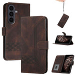 Custodia per telefono in pelle con effetto pelle cubica, For Samsung Galaxy S25 FE 5G, For Samsung Galaxy S25 5G, For Samsung Galaxy S25+ 5G, For Samsung Galaxy S25 Ultra 5G