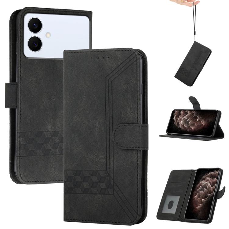 Custodia per telefono in pelle con effetto pelle cubica, For Galaxy S26 FE 5G, For Samsung Galaxy S26 Edge 5G, For Samsung Galaxy S26 Ultra 5G, For Samsung Galaxy S26 5G