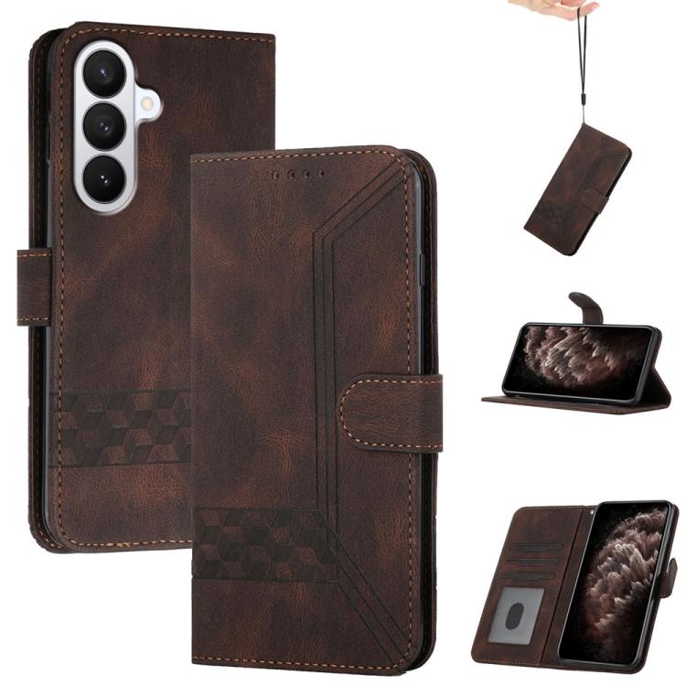 Custodia per telefono in pelle con effetto pelle cubica, For Galaxy S26 FE 5G, For Samsung Galaxy S26 Edge 5G, For Samsung Galaxy S26 Ultra 5G, For Samsung Galaxy S26 5G