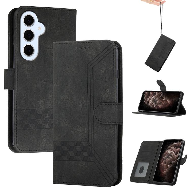 Custodia per telefono in pelle con effetto pelle cubica, For Galaxy S26 FE 5G, For Samsung Galaxy S26 Edge 5G, For Samsung Galaxy S26 Ultra 5G, For Samsung Galaxy S26 5G