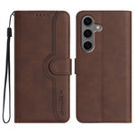 Custodia per telefono in pelle con motivo a cuore, For Samsung Galaxy S25 FE 5G, For Samsung Galaxy S25 5G, For Samsung Galaxy S25+ 5G, For Samsung Galaxy S25 Ultra 5G